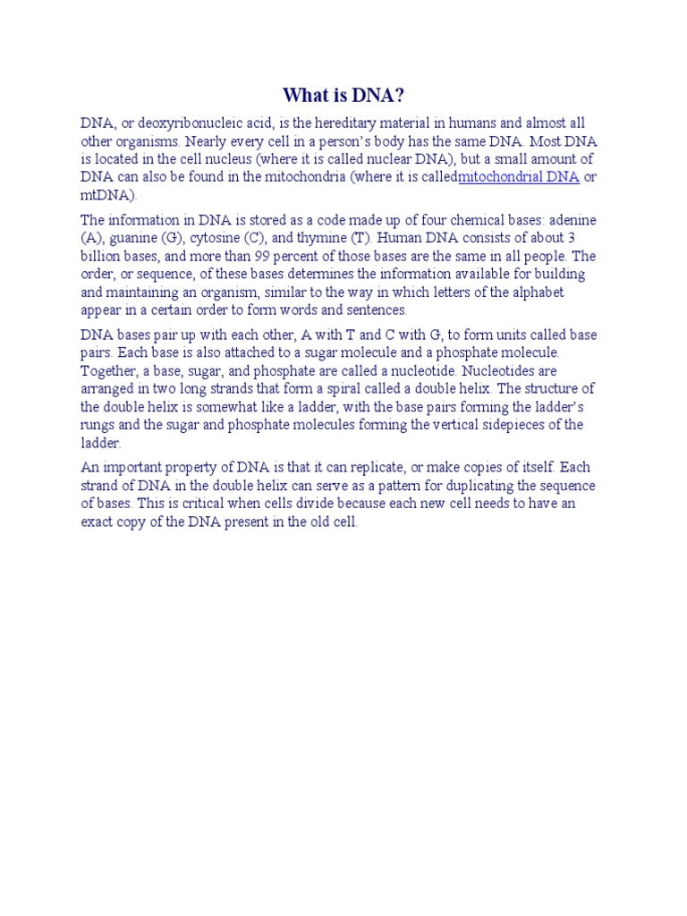 What Is DNA | PDF | Science & Mathematics | Foreign Language Studies