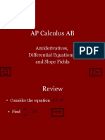 Antiderivatives, Differential Equations, and Slope Fields