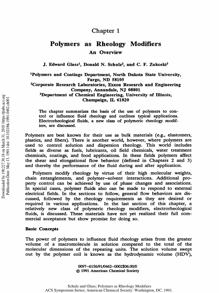 Polymers As Rheology Modifiers | PDF | Rheology | Polymers
