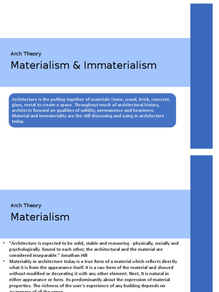 Materiality vs. Immateriality in Architecture | PDF | Idea | Perception