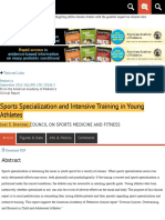 Sports Specialization and Intensive Training in Young Athletes | From the American Academy of Pediat