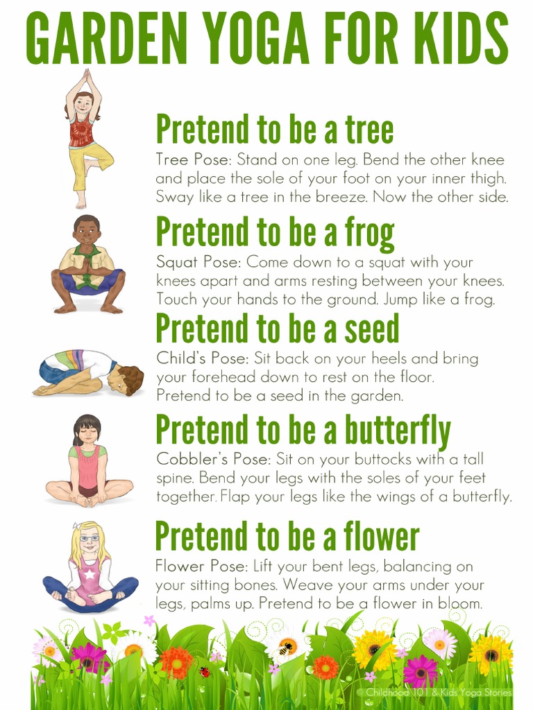Garden Yoga For Kids Free Printable Poster | PDF