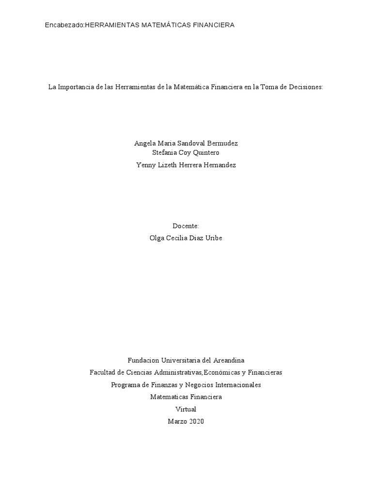 Matemáticas Financieras en Juan Valdez | PDF | Deuda | Interés