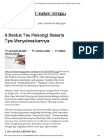 Bentuk Tes Psikologi Beserta Tips Menyel PDF