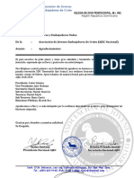 Carta de Agradecimiento y Presentacion de La Directiva