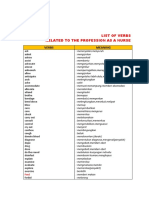 List of The Verb Related To A Nurse