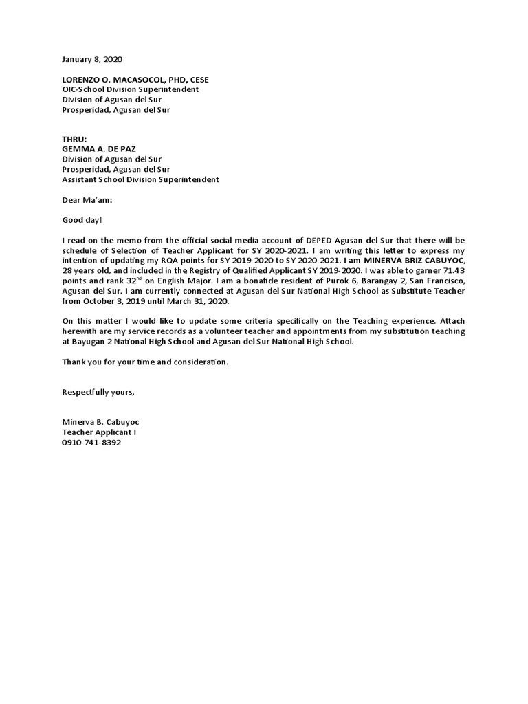 Letter Of Intent Pdf Teachers Behavior Modification