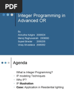 Integer Programming in Advanced OR