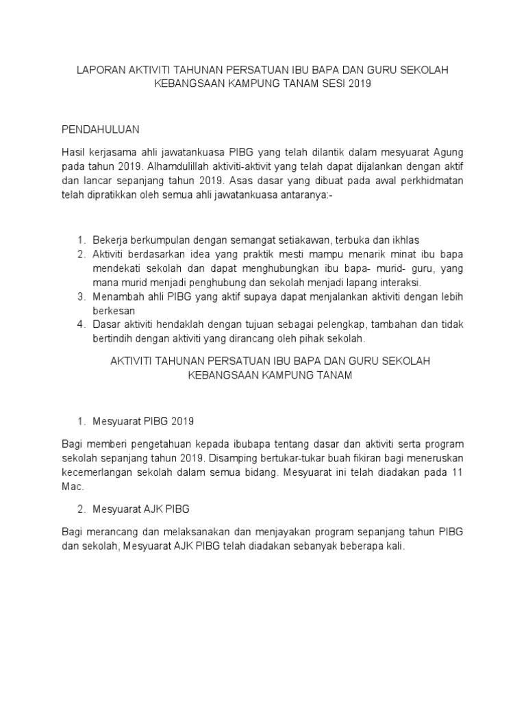 Laporan Tahunan Pibg 2019 Pdf