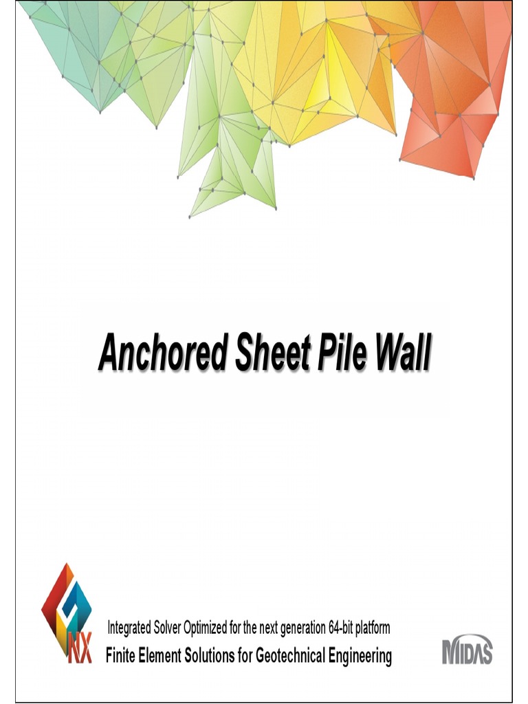 Anchored Sheet Pile Wall Tutorial | PDF | Cartesian Coordinate System ...