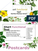 Short Functional Text, POSTCARDS