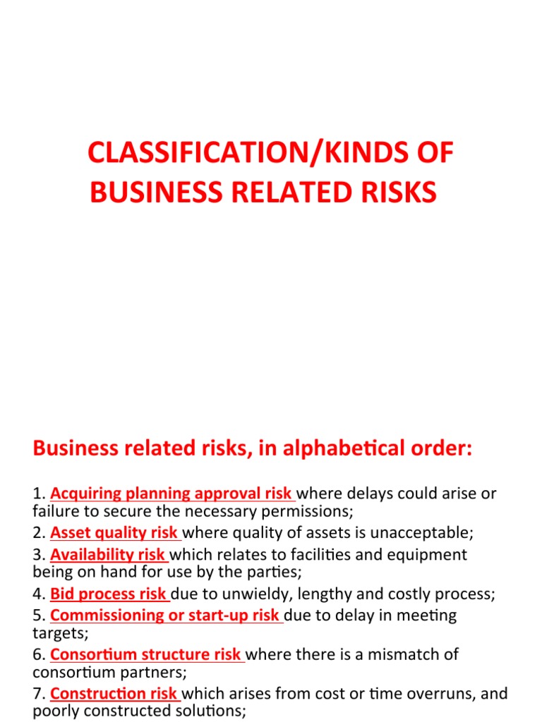 Types of Business-Related Risks | PDF | Credit Risk | Risk