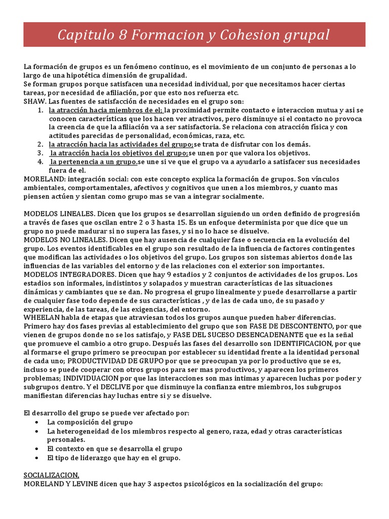 Dinámica de Cohesión Grupal | PDF | Comportamiento | Liderazgo