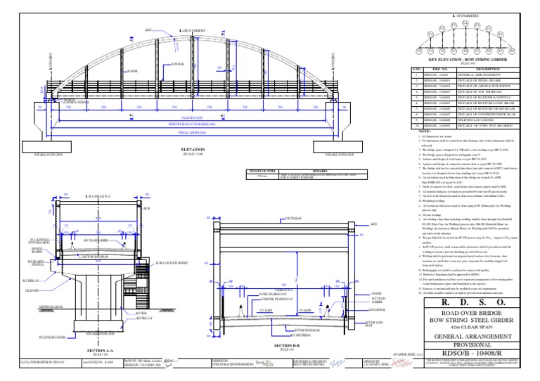 RDSO Bow String Girder Bridge Design | PDF | Welding | Construction