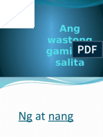 WASTONG GAMIT NG SALITA Handouts