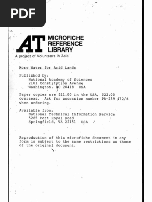 More Water For Arid Lands PDF | PDF | Irrigation | Surface Runoff