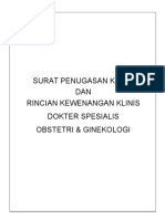 SURAT PENUGASAN KLINIS DAN RINCIAN KEWENANGAN KLINIS DOKTER SPESIALIS OBSTETRI & GINEKOLOGI.pdf