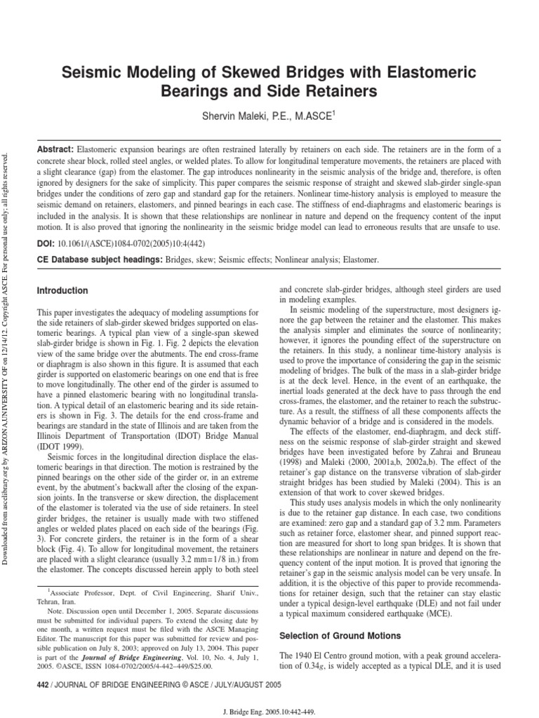 Shervin Maleki - Seismic Modeling of Skewed Bridges With Elastomeric ...