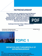 TOPIC 1 Definition and Fundamentals of Entrepreneurship