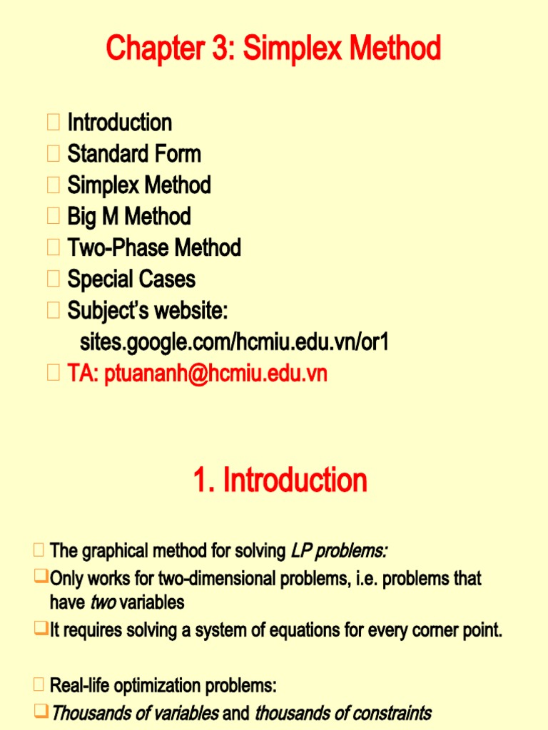 Chapter 3 - Simplex Method | PDF | Linear Programming | Computational ...