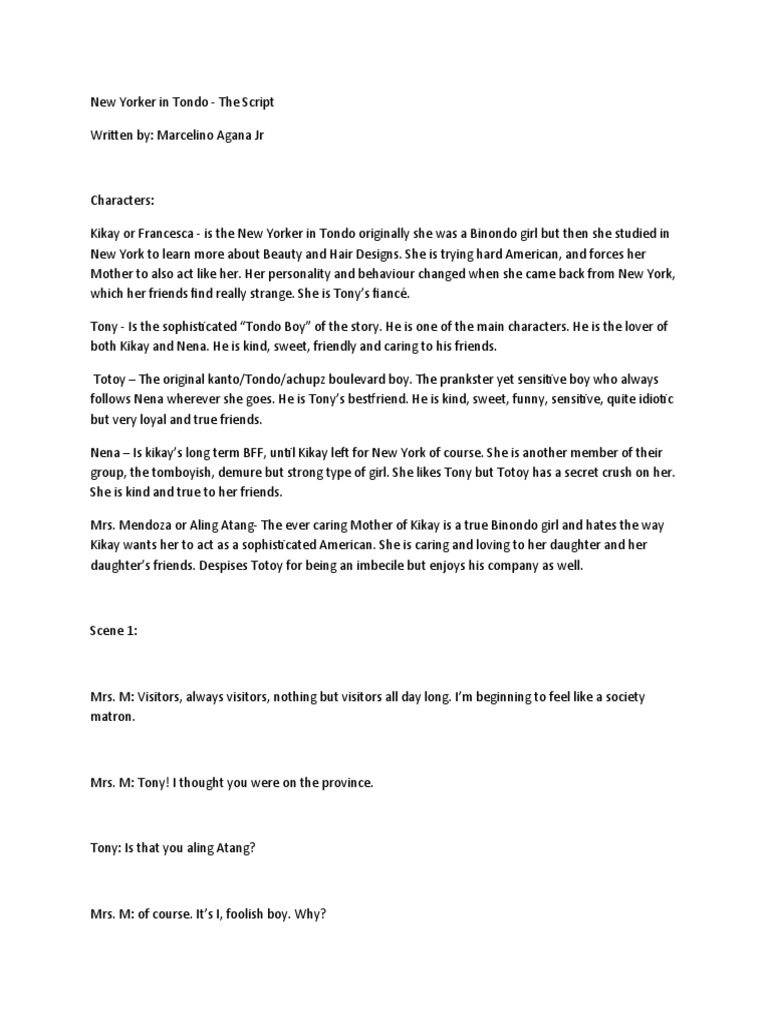 Tondo Meets New York Drama | PDF