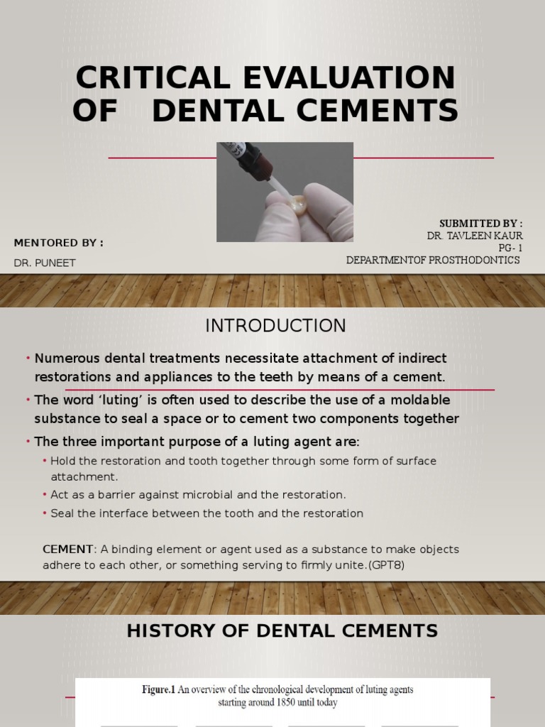 Critical Evaluation of Dental Cements Modified PDF Dental Composite