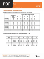 IGCSE Geography 2016 Grade Boundary