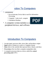 Introduction To Computers: A Brief History