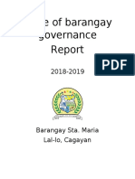 State of Barangay Governance Report