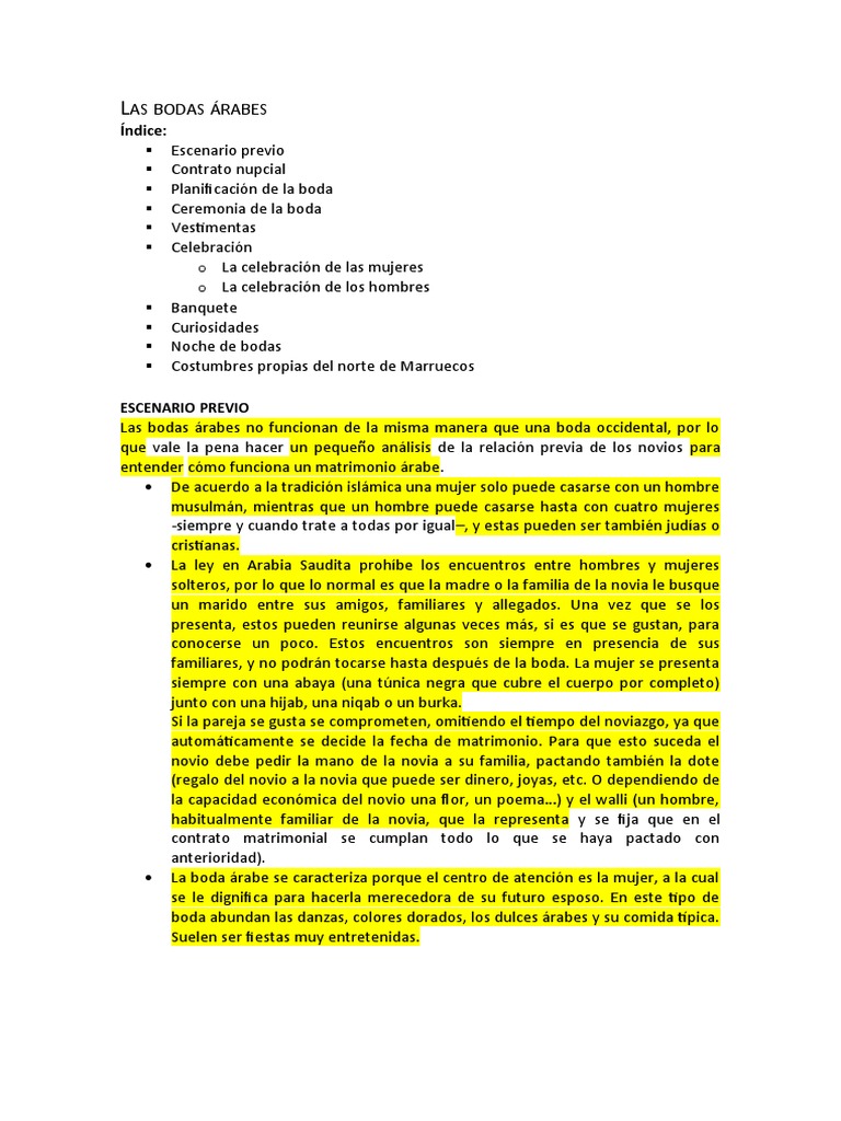 Las Bodas Árabes | PDF | Boda | Matrimonio, image size:768x1024