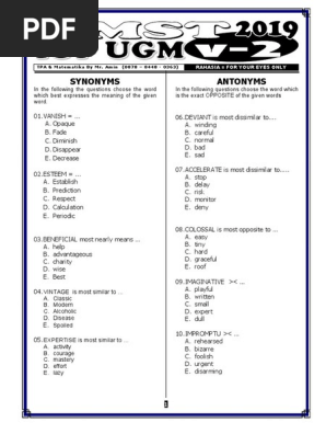 103 Contoh Soal Acept Ugm 2019 Penjelasan Dikdasmen