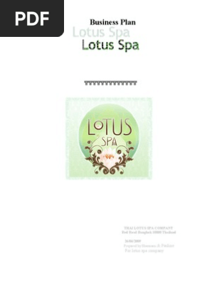 Business plan lotus spa