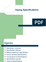Developing Specifications & Procurement Intro-Detailed