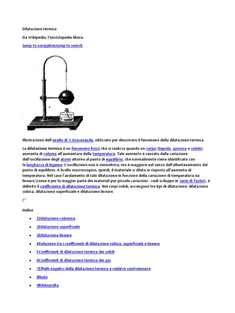Dilatazione Termica | PDF