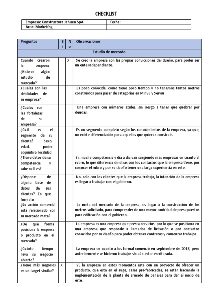 Checklist de Marketing para Constructora | PDF | Presupuesto | Economias