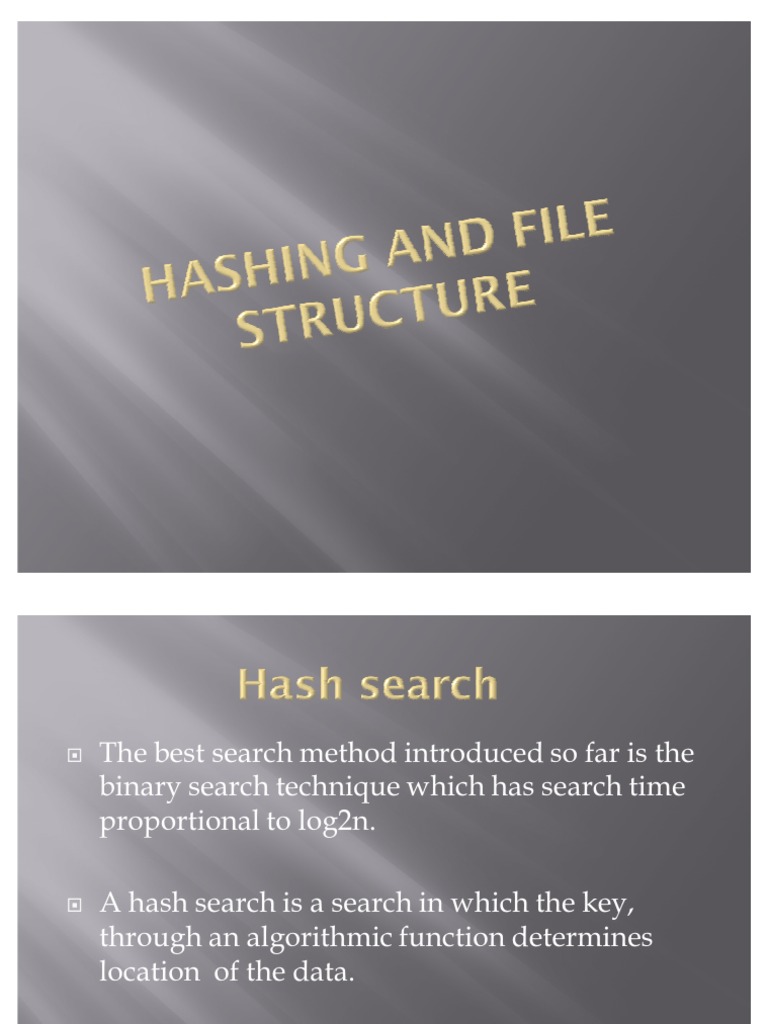 Hashing and File Structure | Download Free PDF | Database Index ...