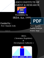 IRDA Act, 1999: Presentation On