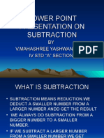 Power Point Presentation on Subtraction