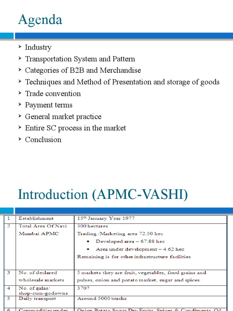 APMC Market Overview and Functions | PDF | Retail | Market (Economics)