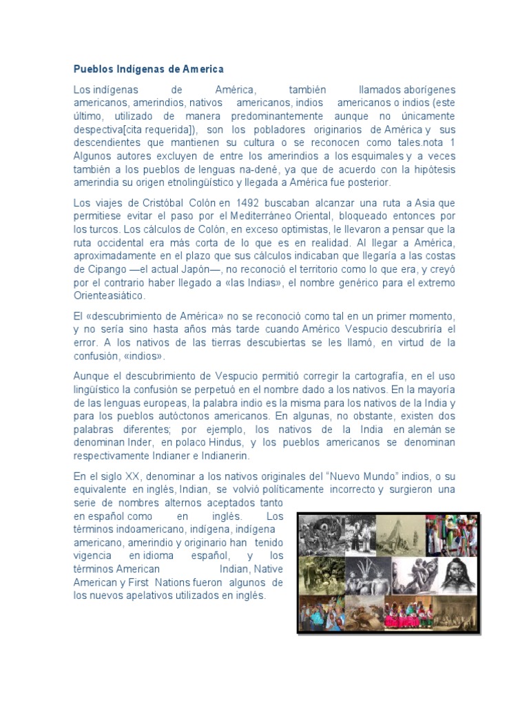 Pueblos Indígenas de América: Historia y Cultura | PDF | Pueblos ...