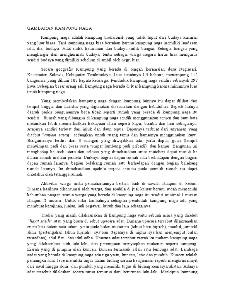 Gambaran Kampung Naga | PDF
