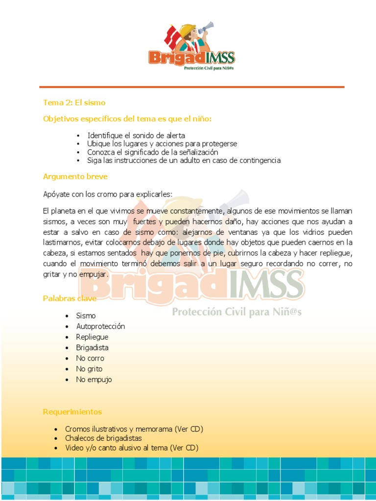 Seguridad Infantil en Sismos: Guía Visual | PDF