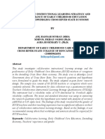 COLLABORATIVE INSTRUCTIONAL LEARNING STRATEGY AND THE PERFORMANCE OF EARLY CHILDHOOD EDUCATION TEACHERS IN A DWINDLING CROSS RIVER STATE ECONOMY.docx