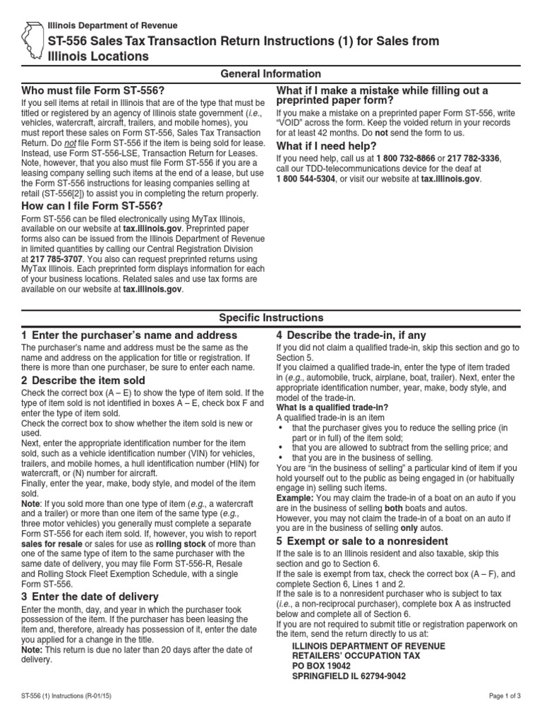 ST-556 Sales Tax Return Instructions | PDF | Use Tax | Tax Exemption