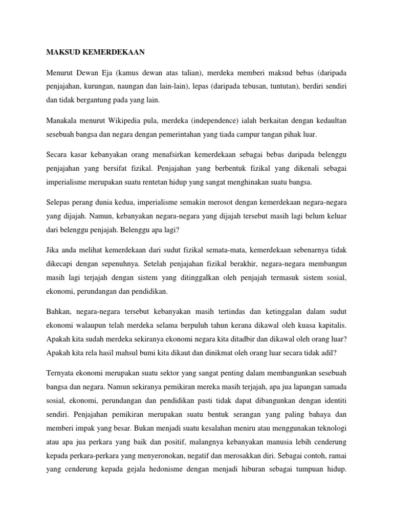 Maksud Kemerdekaan Pdf Pdf