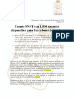 Boletín 404 Snet Cuenta Con 500 Vacantes para Buscadores de Empleo 04032020