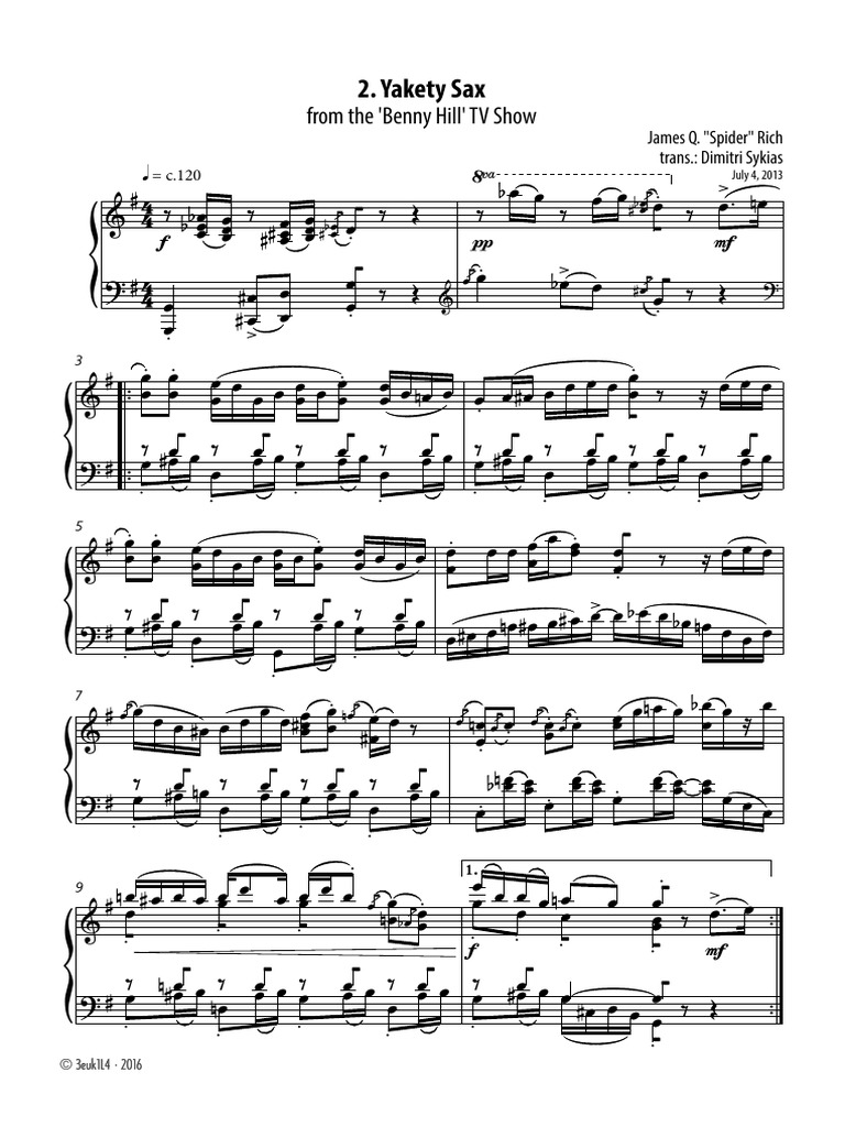 Yakety sax sheet music deals