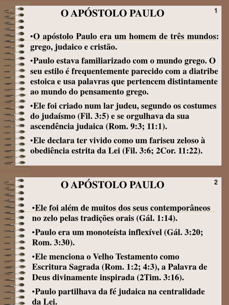 O APÓSTOLO PAULO E AS SUAS CARTAS | PDF | Apóstolo Paulo | Bíblia