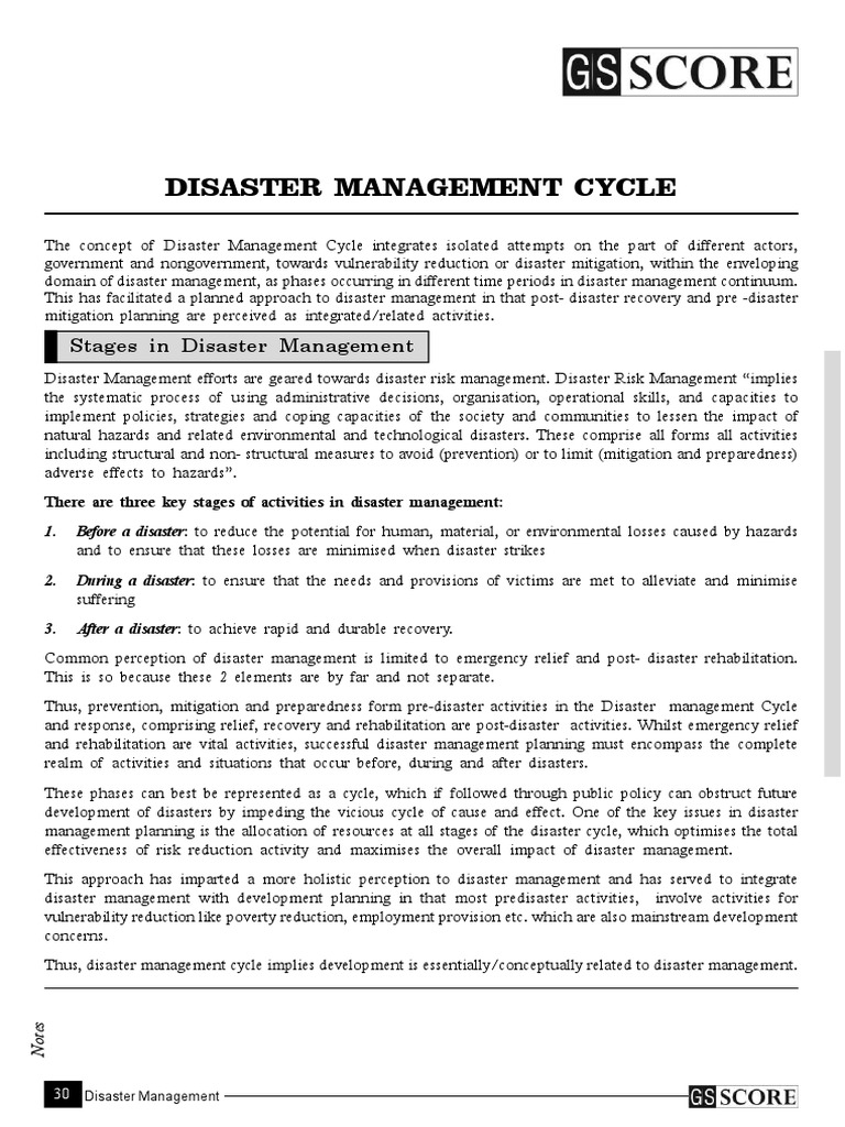 Understanding the Disaster Management Cycle | PDF | Emergency ...