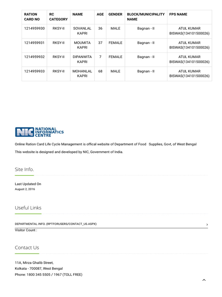 Food & Supplies Department, Government of West Bengal PDF